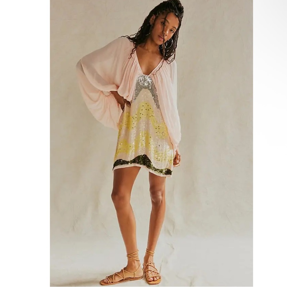 NWT Free People x Jens Pirate Booty Sequin Circle Mini Dress size medium